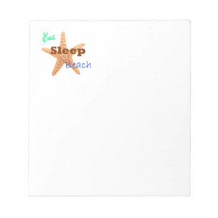 Sleep Beach essen - Notepad Notizblock