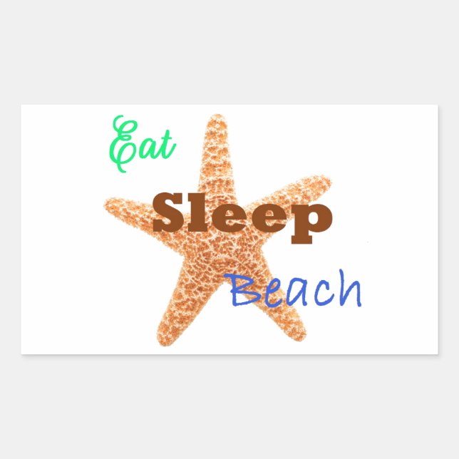 Sleep Beach essen - Rectangle Aufkleber (Vorderseite)