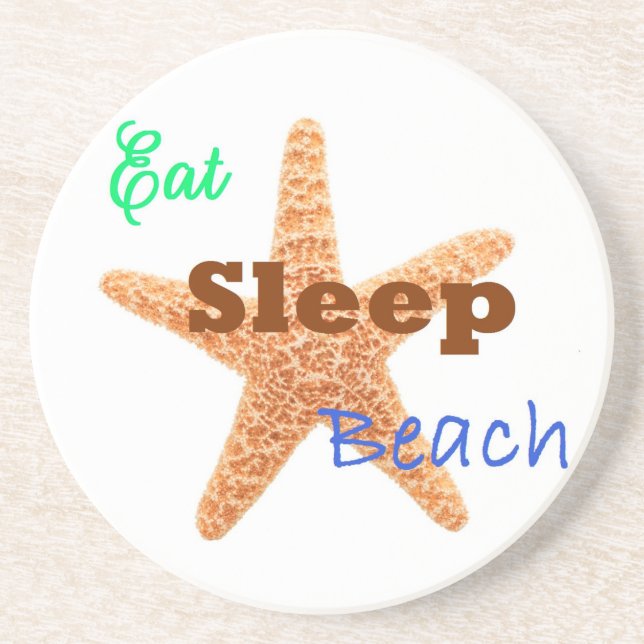 Sleep Beach essen - Sandstone Untersetzer (Vorne)