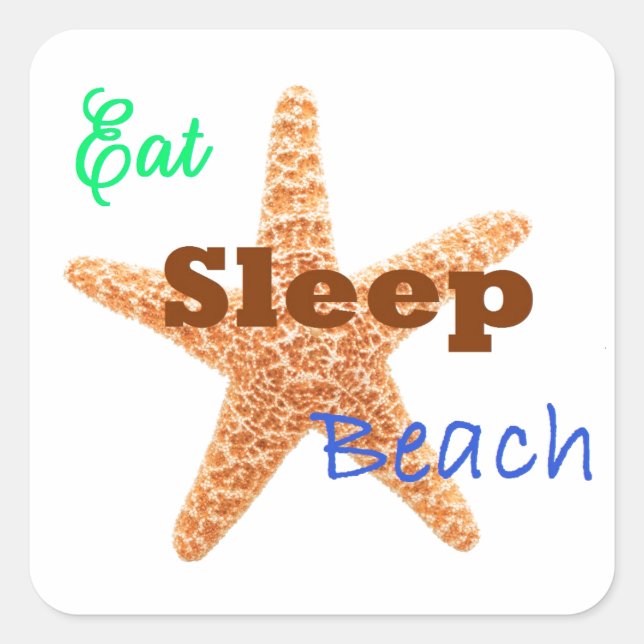 Sleep Beach essen - Square Sticker (Vorderseite)
