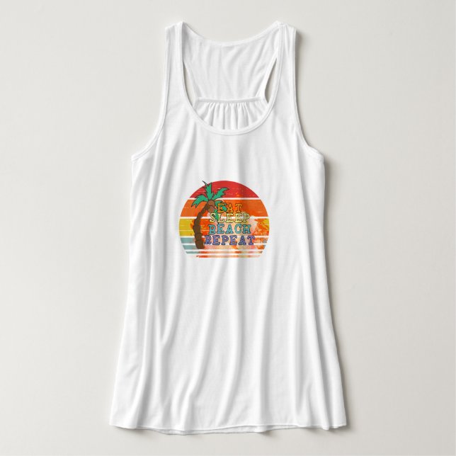 Sleep Beach Tank - Custom Summer Vibe Top (Design Vorderseite)