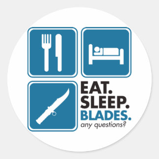Sleep Blades essen - Blades Runder Aufkleber