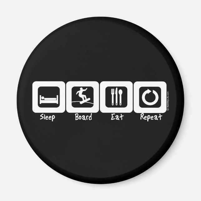 Sleep Board essen Wiederholung Magnet (Vorne)
