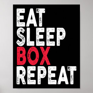 Sleep Box Wiederholung des Boxing-T-Shirts Poster