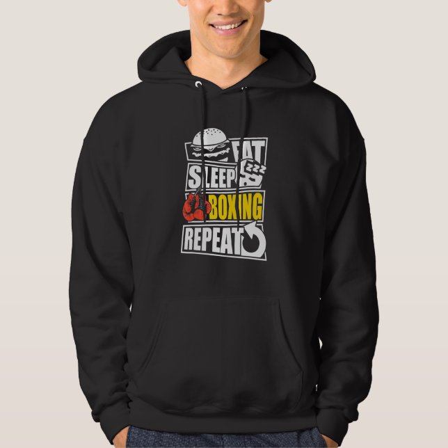 Sleep Boxing Wiederholen Spieler oder Trainer Hoodie (Vorderseite)
