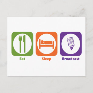 Sleep Broadcast essen Postkarte