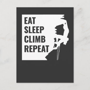 Sleep Climb essen Wiederholung Postkarte