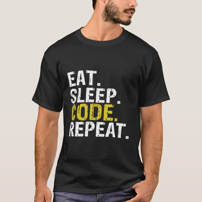 Sleep Code Repetierprogramm essen T-Shirt (Vorderseite)