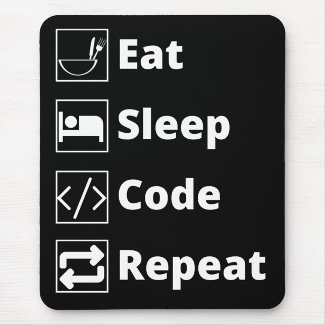 Sleep-Code wiederholen Maus-Mat essen Mousepad (Vorne)