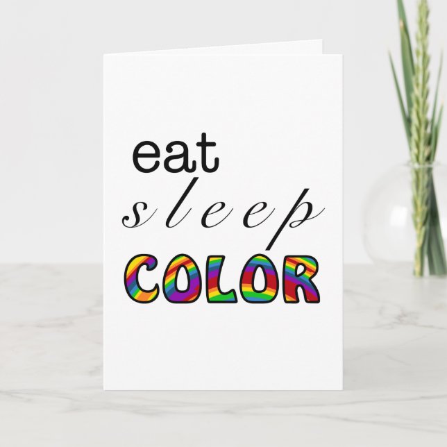 Sleep Color Rainbow Design essen Karte (Vorderseite)