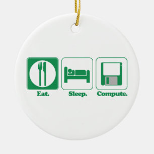 Sleep-Computer (grün) Keramik Ornament