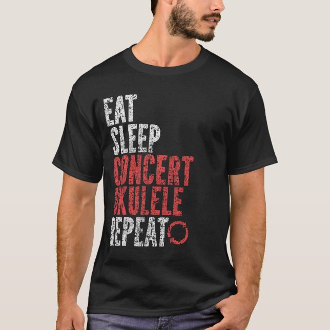 Sleep Concert ukulele Repeat T-Shirt (Vorderseite)