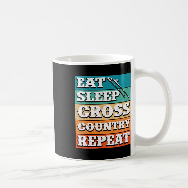 Sleep Cross Country Wiederholung Skier Winter Spor Kaffeetasse (Rechts)