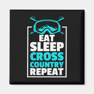 Sleep Cross Country Wiederholung Skier Winter Spor Magnet