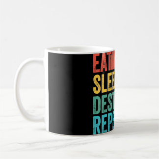 Sleep Destination Eat Wiederholung Funny Gamer Vin Kaffeetasse