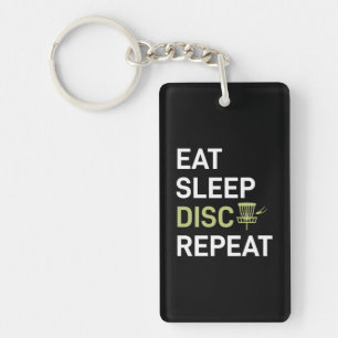 Sleep Disk Golf wiederholen Schlüsselanhänger