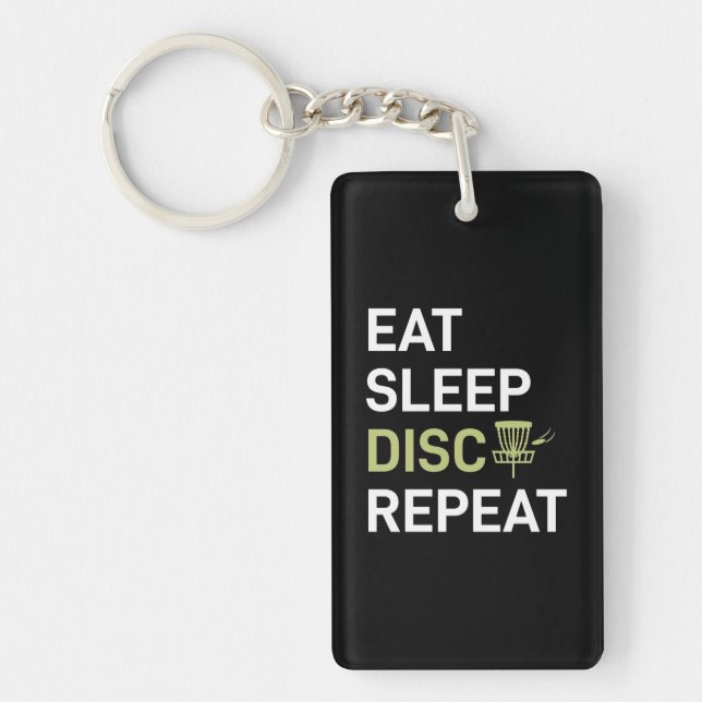 Sleep Disk Golf wiederholen Schlüsselanhänger (Vorderseite)