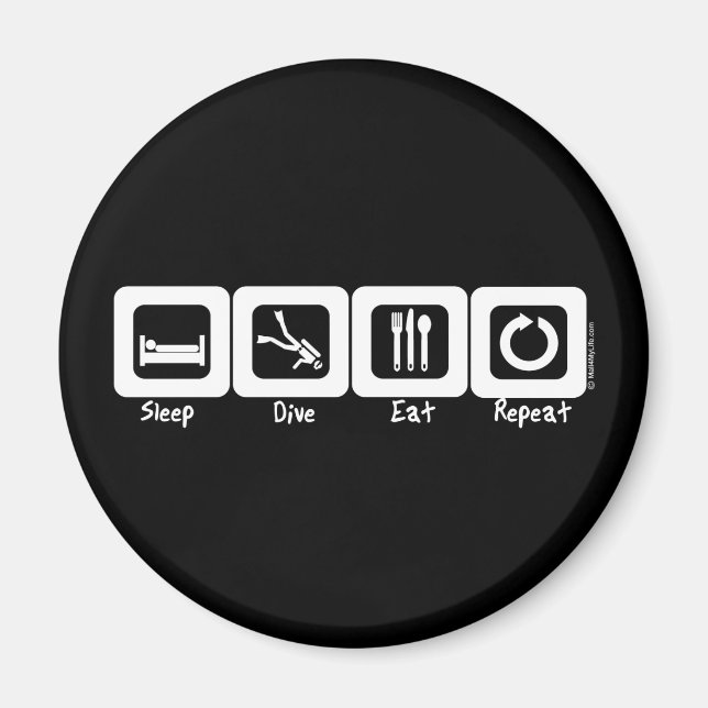 Sleep Dive Eat Wiederholung Magnet (Vorne)