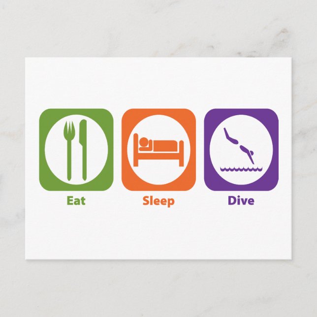 Sleep Dive essen Postkarte (Vorderseite)