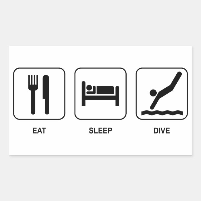 Sleep Dive essen Rechteckiger Aufkleber (Vorderseite)