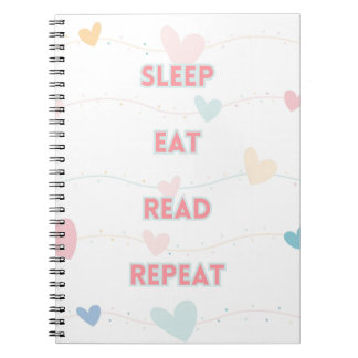 Sleep Eat Read Repeat Notebook Notizblock