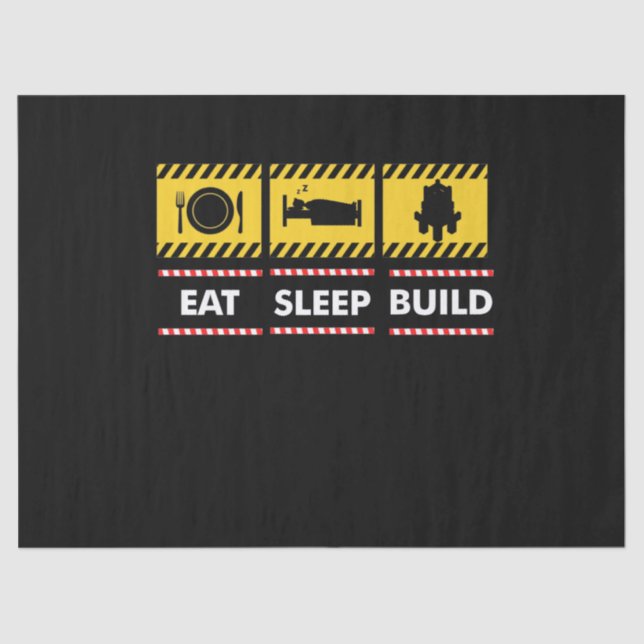 Sleep Essen Build Wiederholen Gebäude Blocksteine Seidenpapier (Vorderseite)