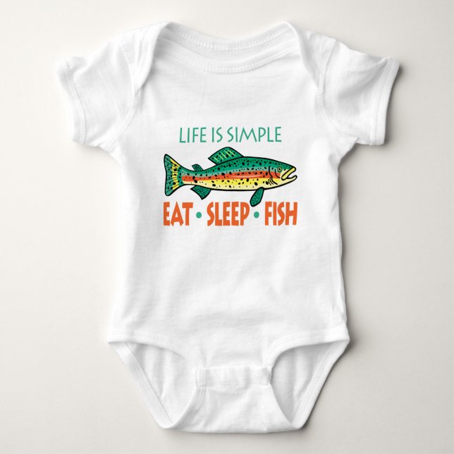 Sleep Fish - Funny Fishing Sprichwort Baby Strampler (Vorderseite)
