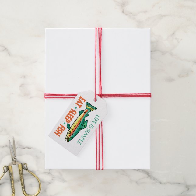 Sleep Fish - Funny Fishing Sprichwort Geschenkanhänger (Mit Garn)