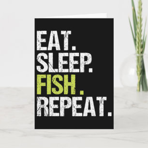 Sleep Fish Repeat Shirt Fishing Fisherman Angl Karte