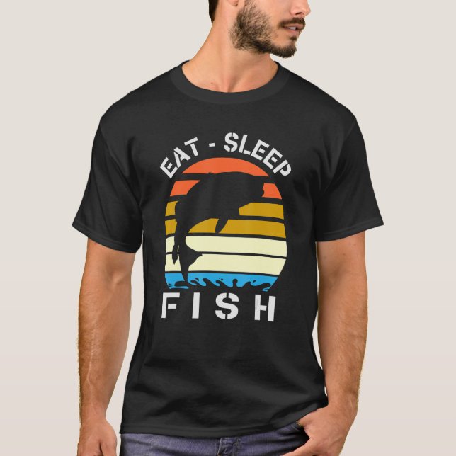 Sleep Fish wiederholen Liebe zum Fischfang T-Shirt (Vorderseite)