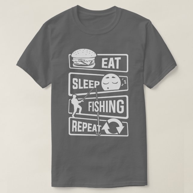 Sleep Fishing Repeat Angelfisch Fischer Fischer T-Shirt (Design vorne)