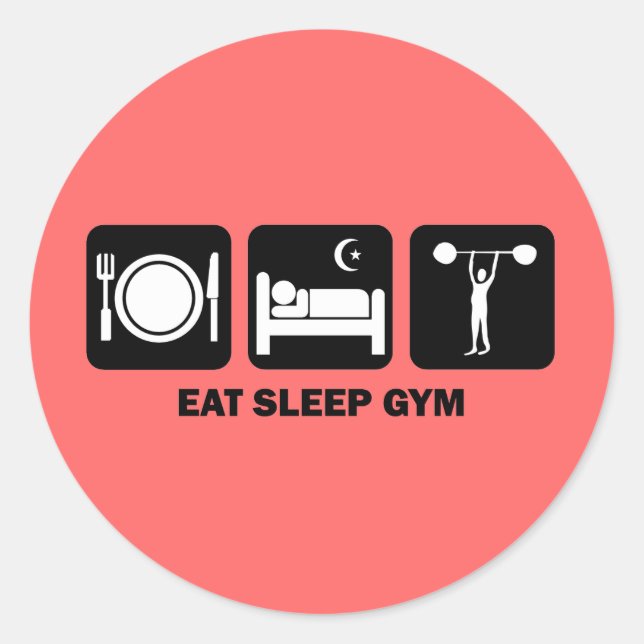 Sleep-Fitnessraum Runder Aufkleber (Vorderseite)