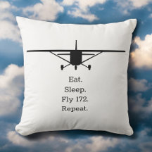 Sleep Fly 172 Wiederholter Funny Airplane Pilot