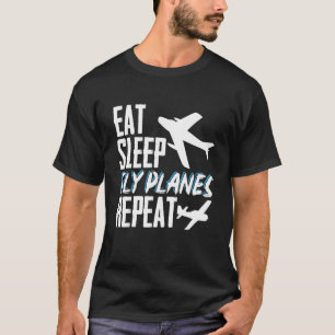 Sleep-Fly-Flugzeug wiederholen Flugzeug-Pilot-Avia T-Shirt