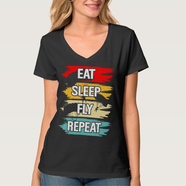 Sleep Fly wiederholen T-Shirt (Vorderseite)