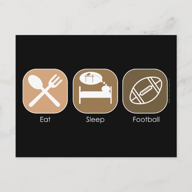 Sleep Football essen Postkarte (Vorderseite)