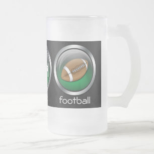 Sleep Football : Grün : Mattierter Bierstein Mattglas Bierglas