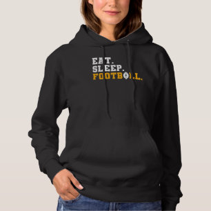 Sleep Football Orange Pul essen Hoodie