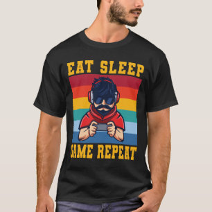 Sleep Game Eat Repeat Cool Trendy Gaming T-Shirt