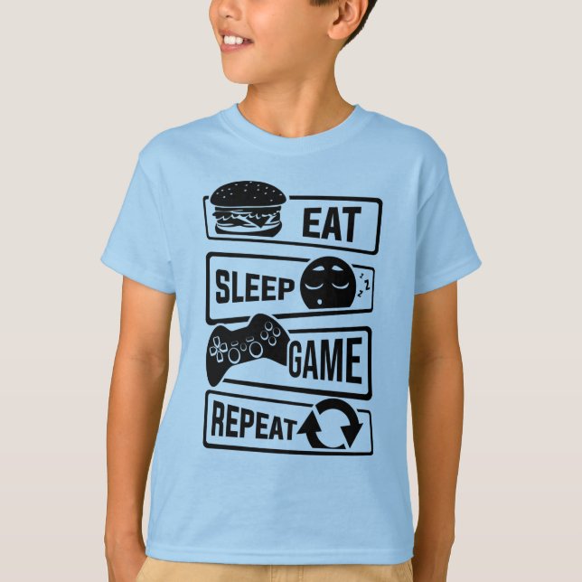 Sleep Game Eat Repeat T - Shirt (Vorderseite)