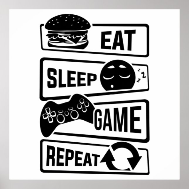 Sleep Game Repeat Poster essen (Vorne)
