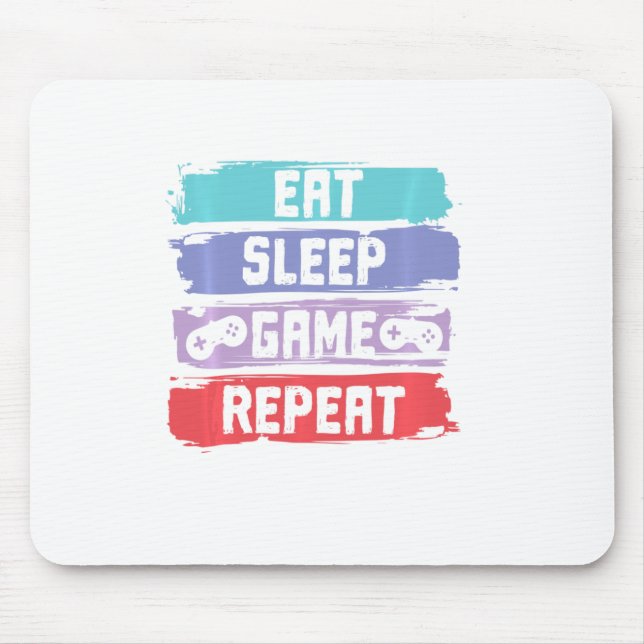 Sleep Game Repetiercontroller essen Mousepad (Vorne)