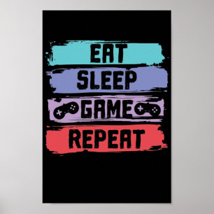 Sleep Game Repetiercontroller essen Poster