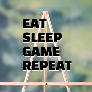 Sleep Game wiederholen Wort essen Acrylschild