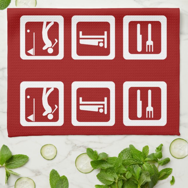 Sleep Golf essen - Jede Farbe Handtuch (Gefaltet)