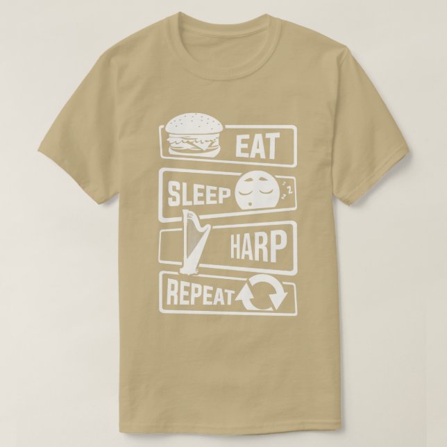 Sleep Harp Repeat Harp String Instrument (2) T-Shirt (Design vorne)