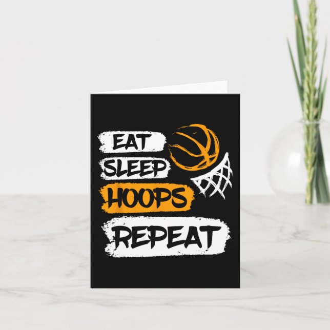 Sleep Hoops Vintages Basketball-Sprichwort wiederh Karte (Vorderseite)