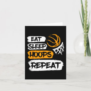 Sleep Hoops Vintages Basketball-Sprichwort wiederh Karte