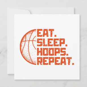 Sleep Hoops wiederholen Basketball Funny Quotes es Einladung
