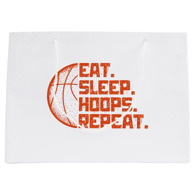 Sleep Hoops wiederholen Basketball Funny Quotes es Große Geschenktüte (Vorderseite)